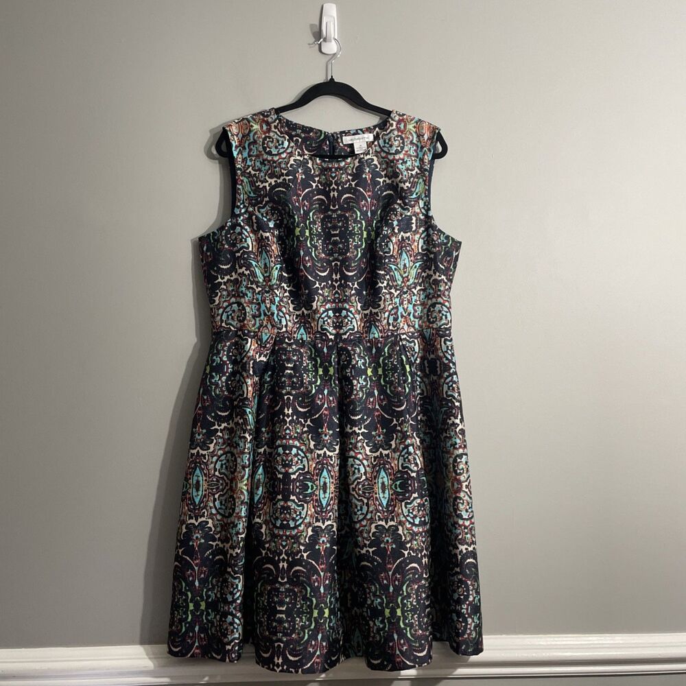 Liz Claiborne Women’s Multicolor Paisley Sleeveless Midi Dress Size 16